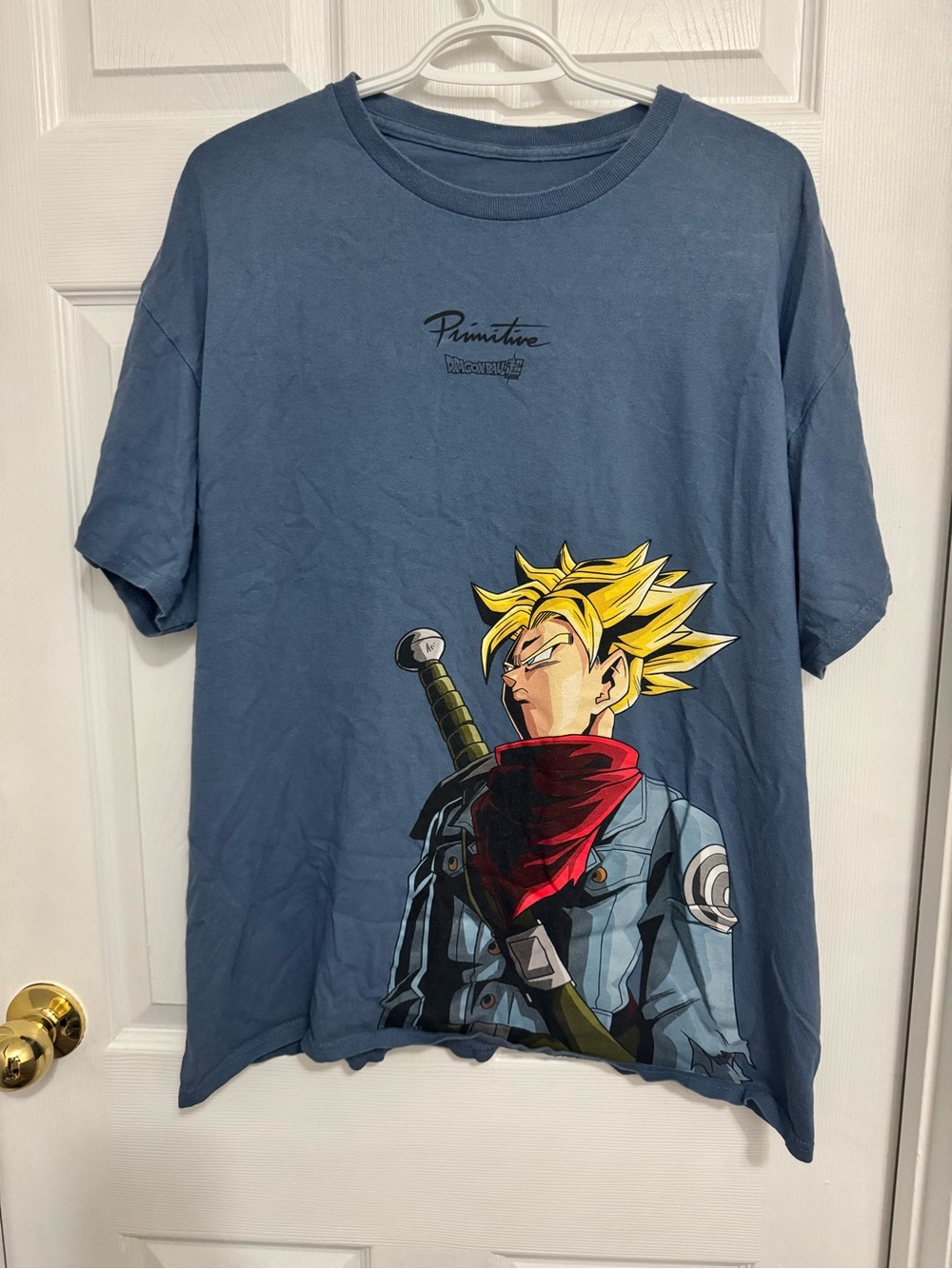 Primitive x Dragonball Graphic Tee - Blue with Yellow Character Print